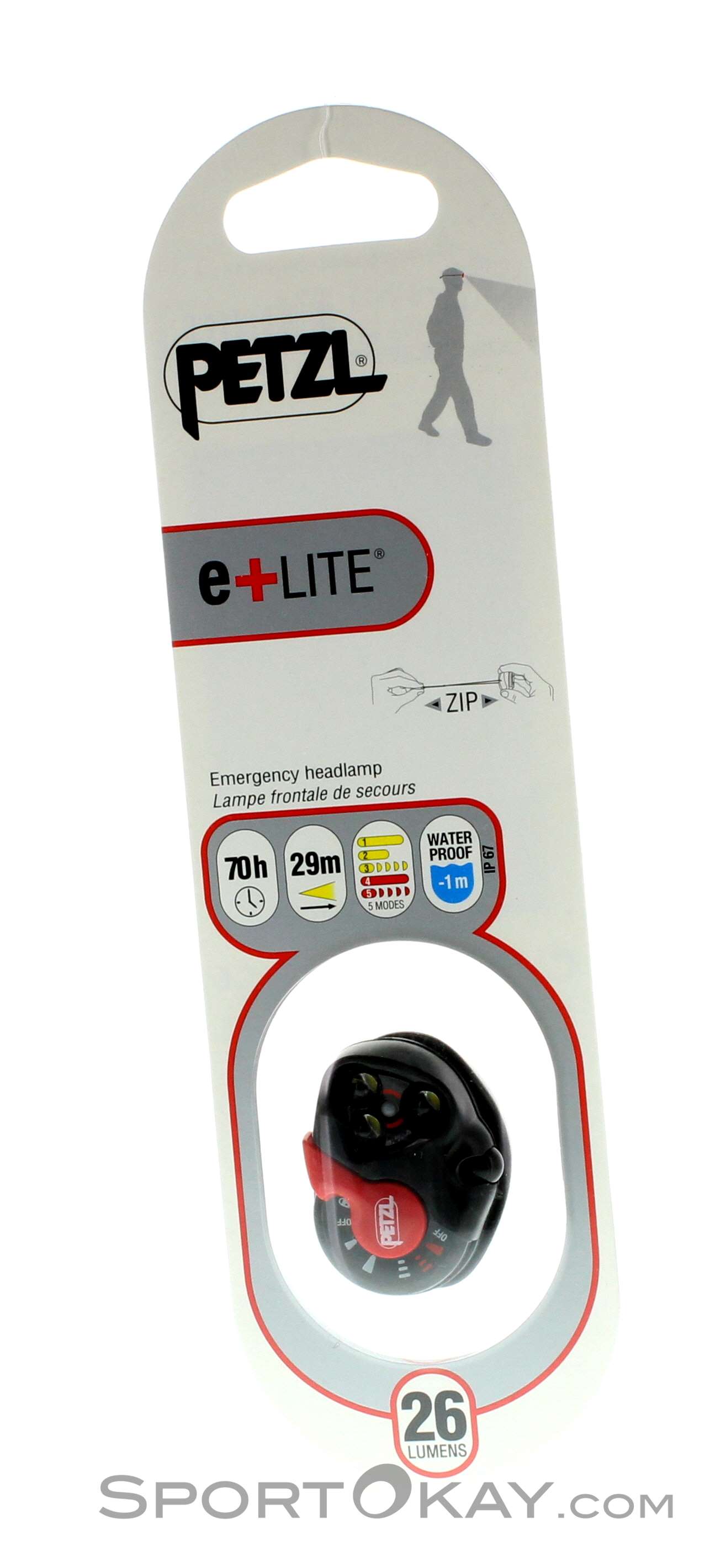 PETZL - LAMPE FRONTALE DE SECOURS ULTRA-COMPACTE PETZL e+LITE®
