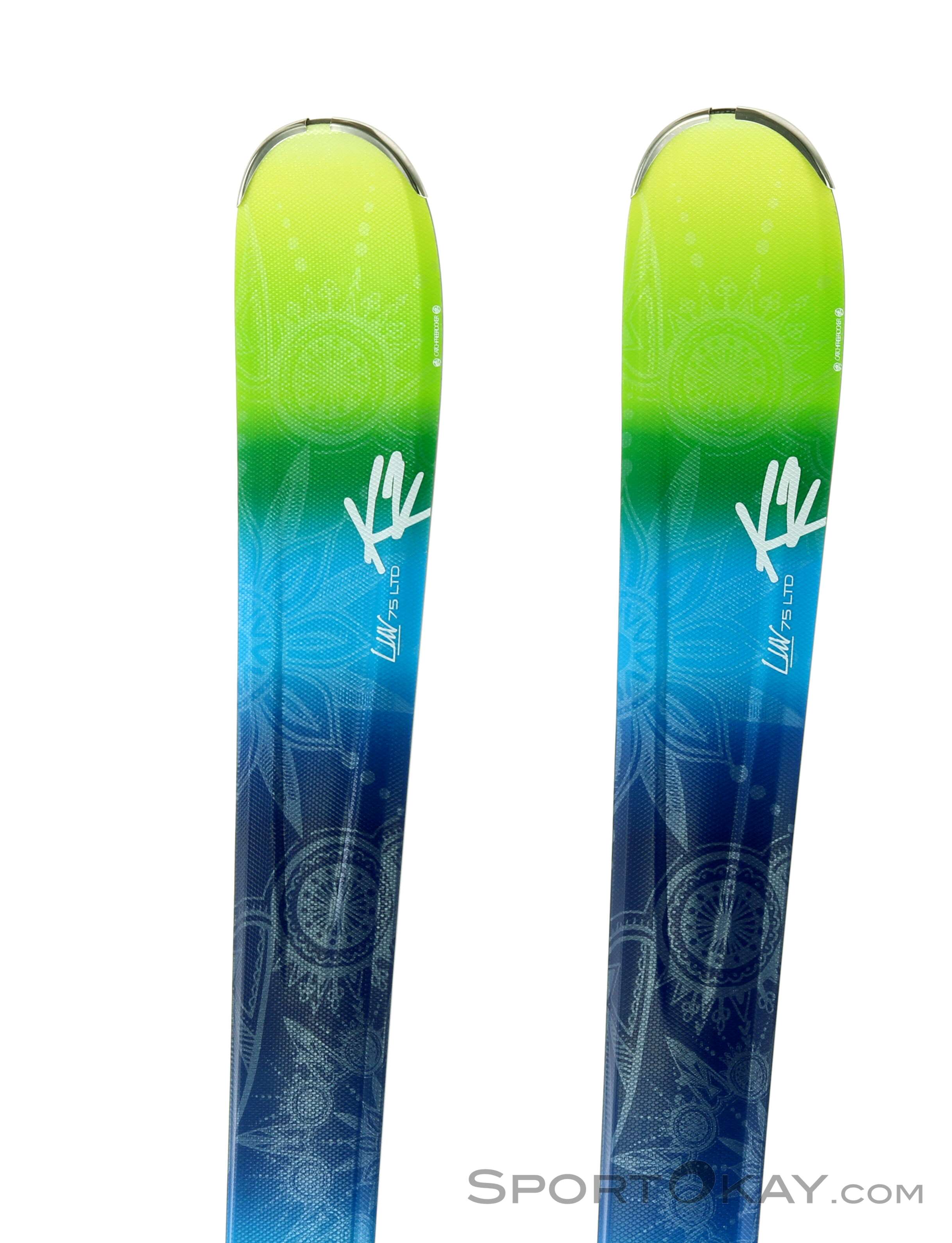 K2 Luv 75 LTD + Fastrack 3 Womens Ski Set 2016 - Alpine Skis