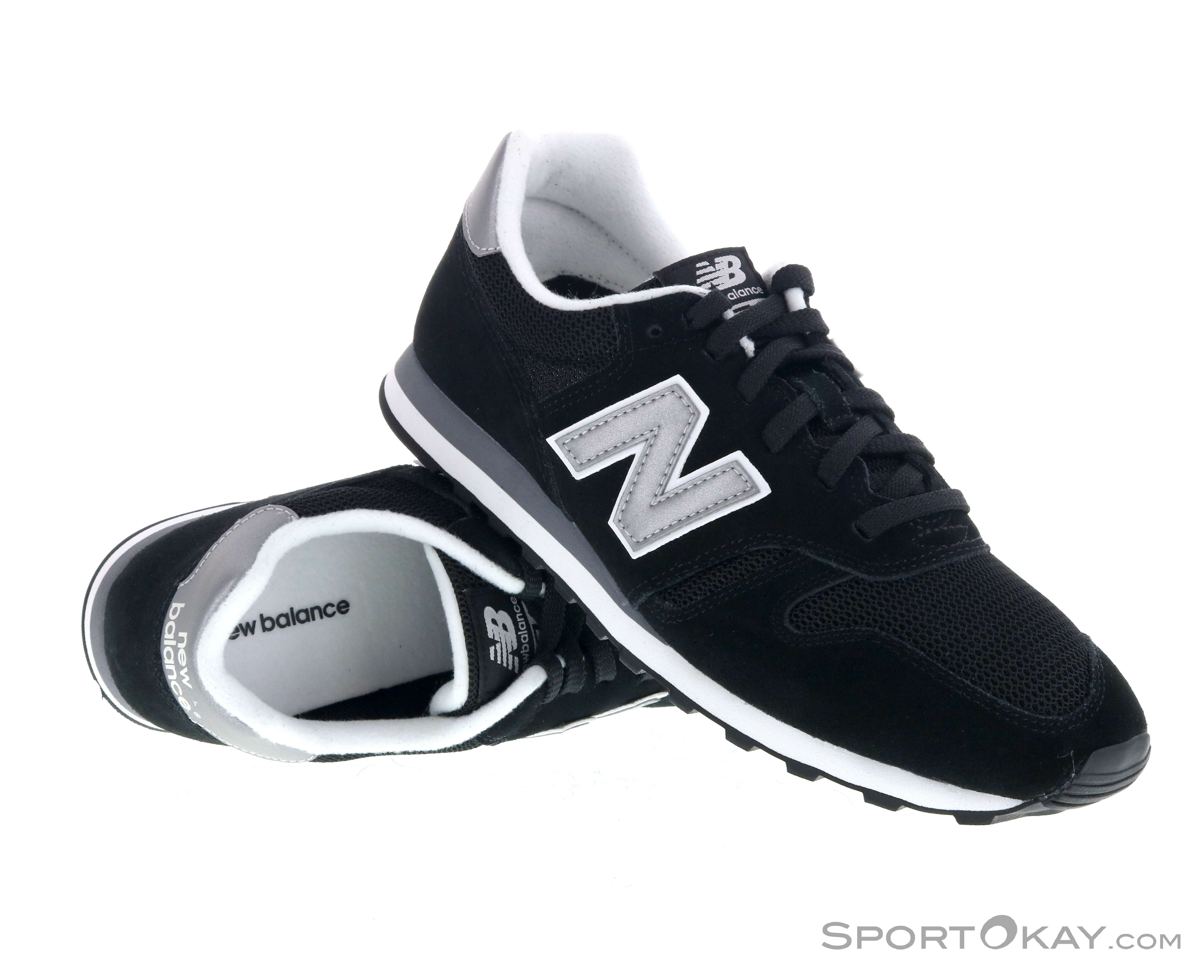 new balance 373 black silver