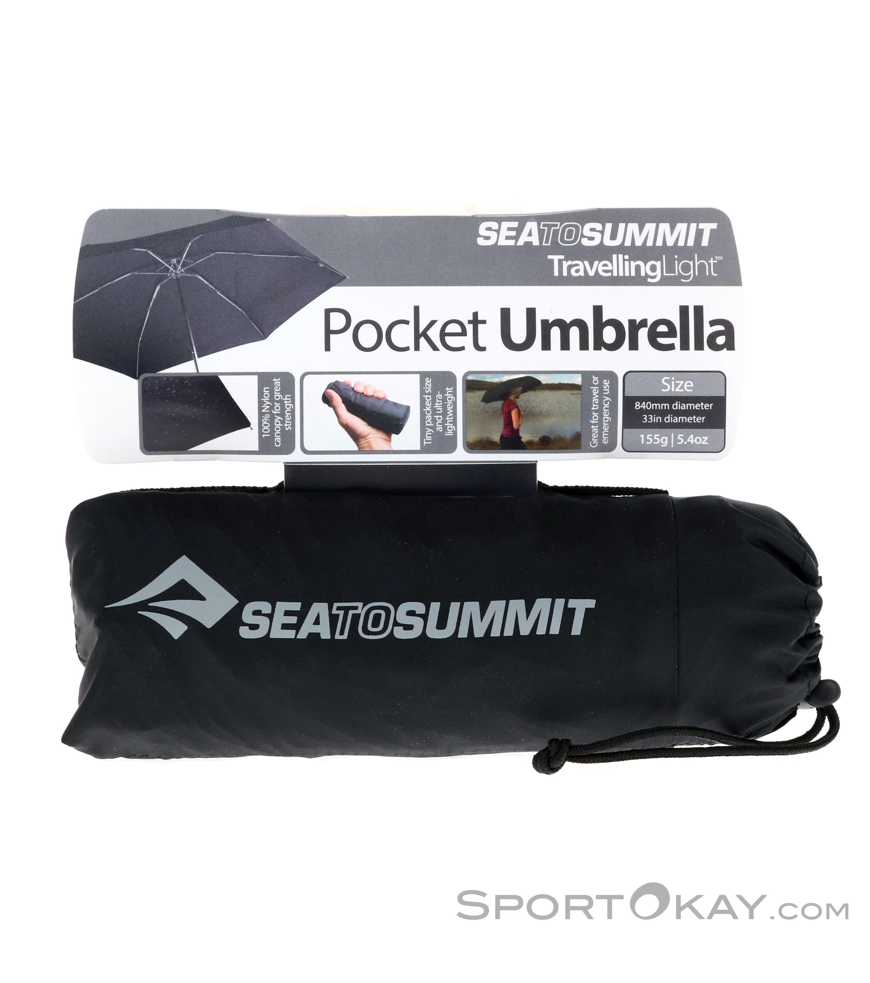 Sea to Summit Pocket Umbrella Regenschirm, Sea to Summit, Schwarz, , , 0260-10385, 5637703480, 9327868001170, N1-01.jpg