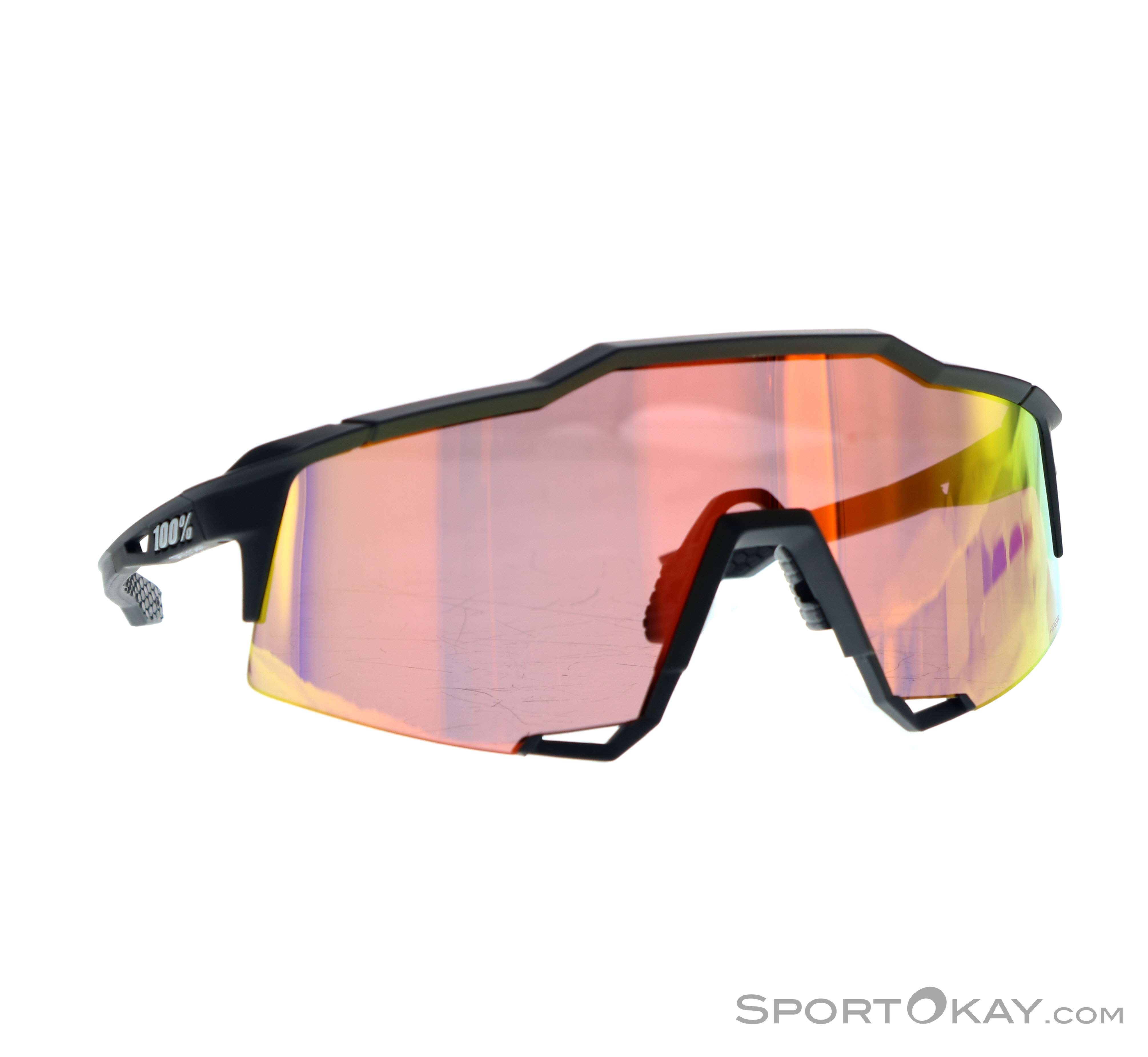100% Speedcraft Sunglasses Soft Tact Graphite Purple Multilayer Mirror Lens 
