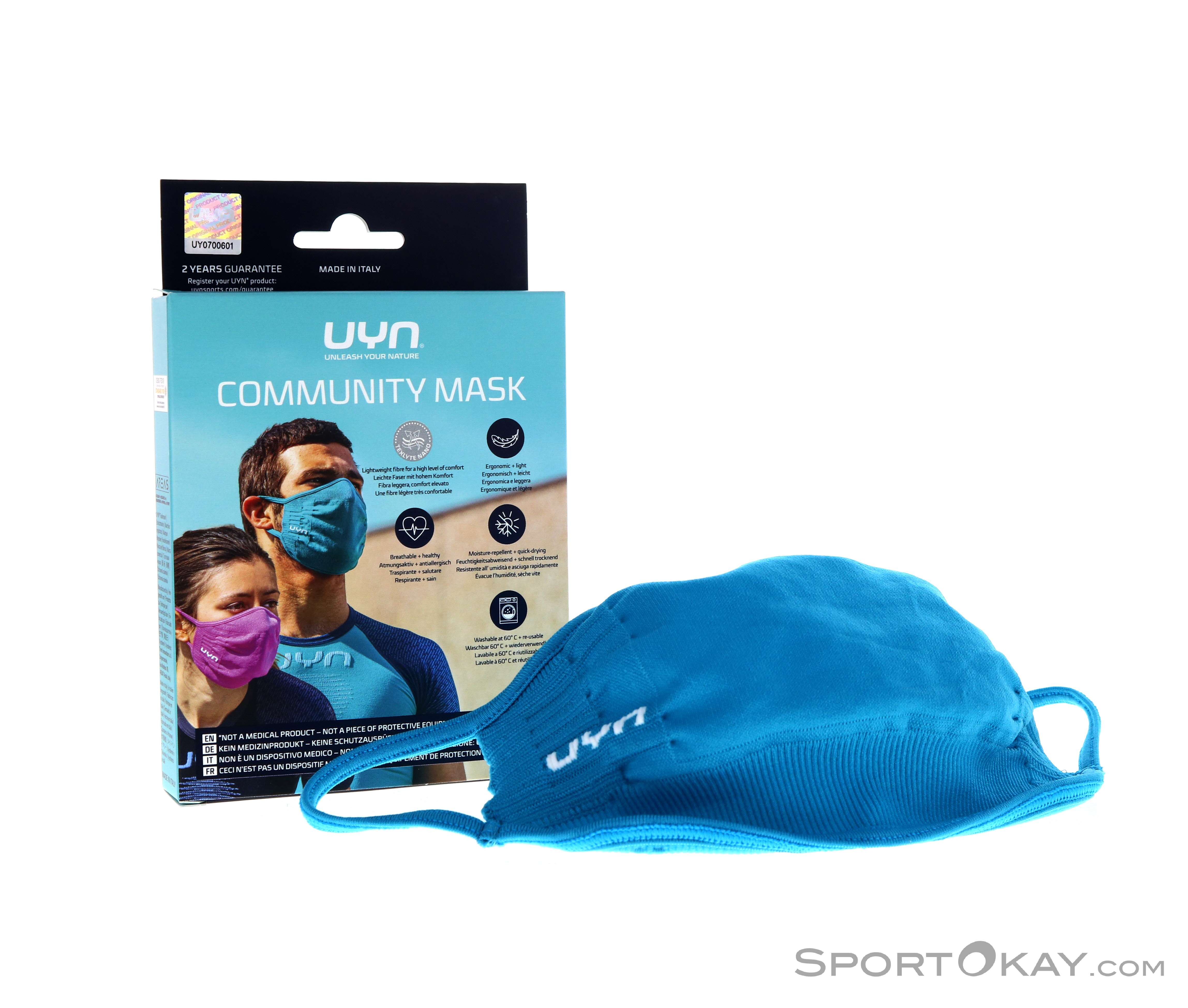 UYN Community Mask Mund-Nasen Maske, UYN, Blau, , Herren,Damen,Unisex, 0308-10042, 5637782902, 8054216454975, N1-01.jpg