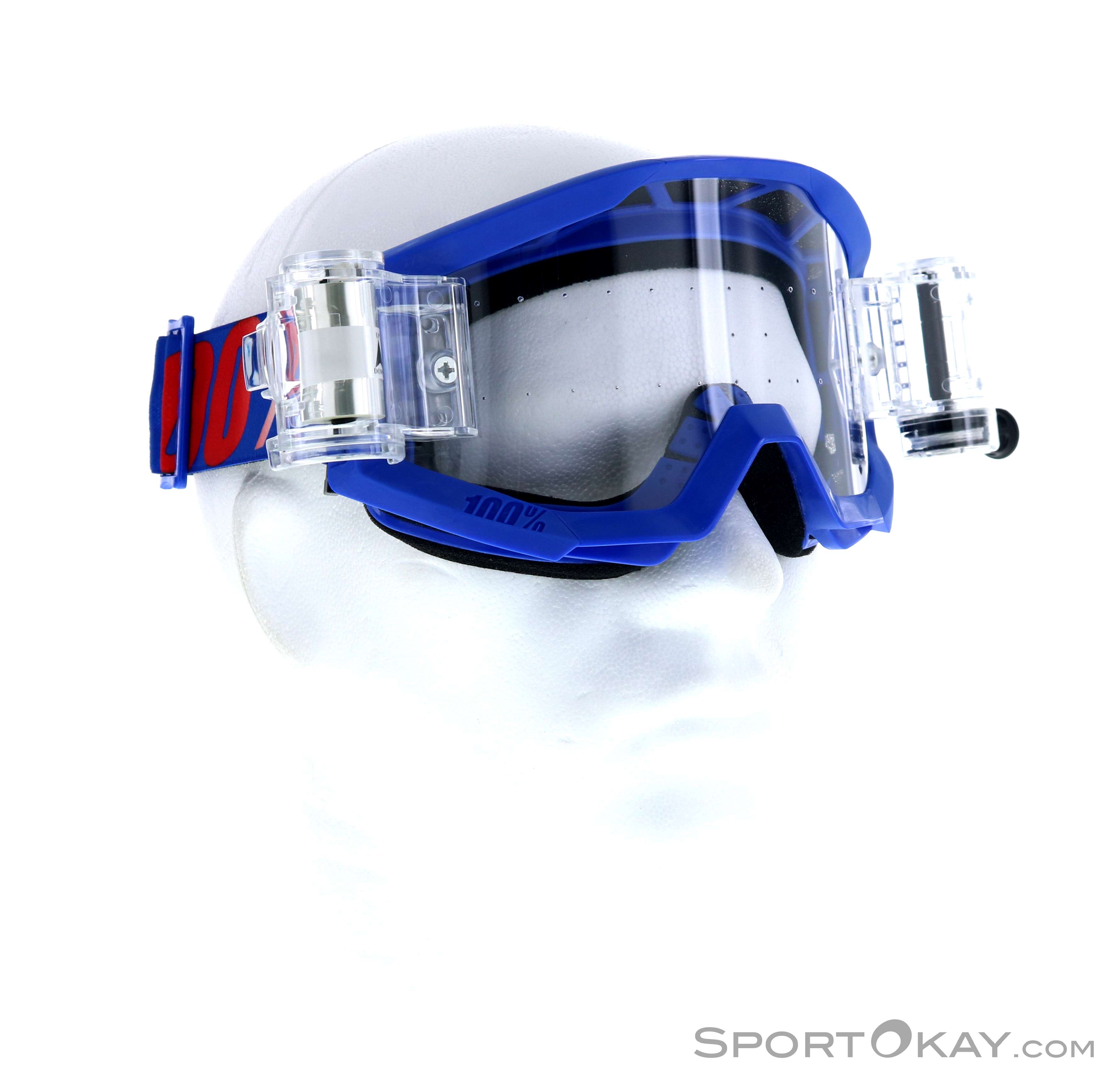 100% MUD STRATA SVS Goggle Occhiali Roll Off chiaramente DH MTB MX MOTO CROSS RAD 