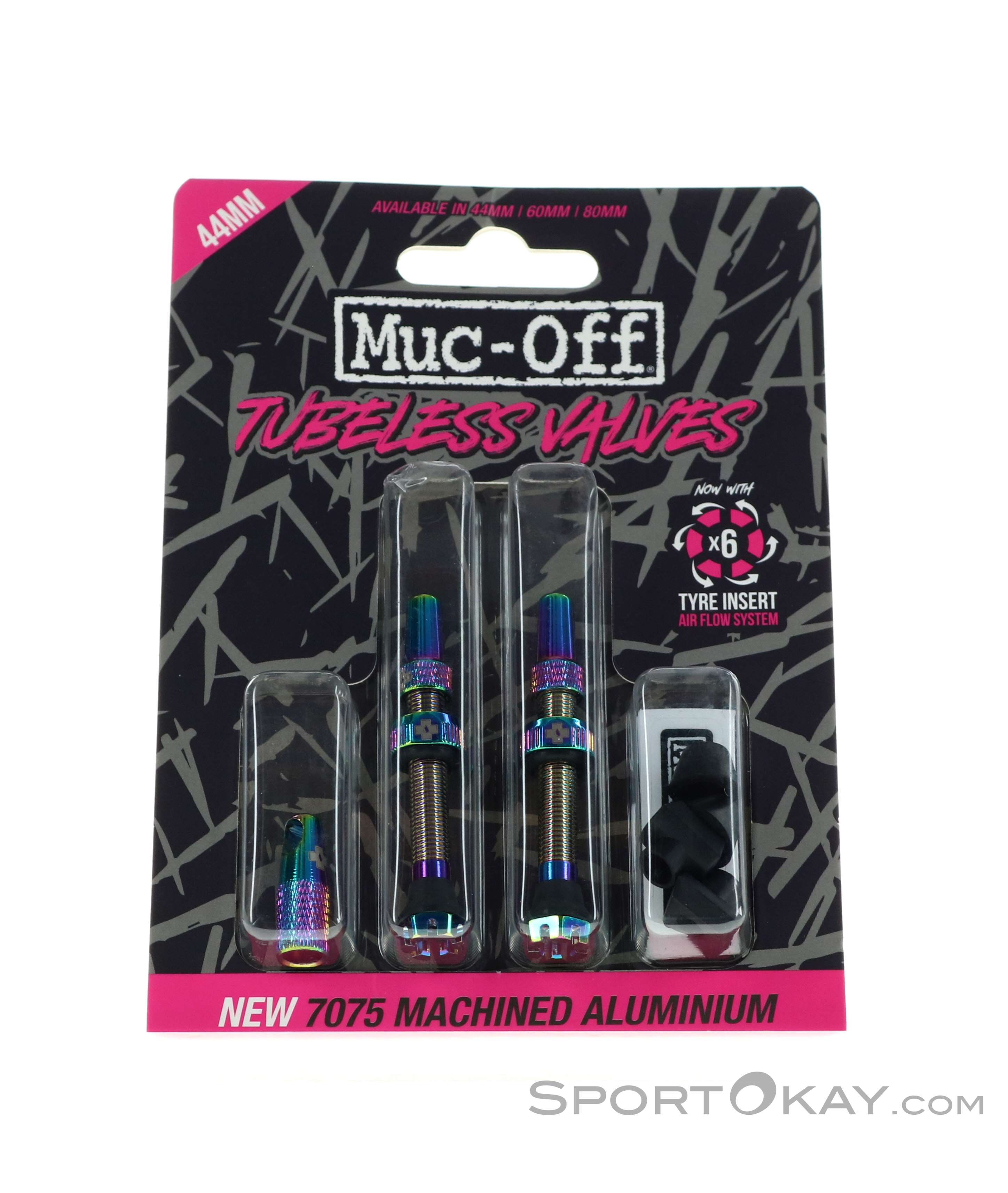 Muc-Off Tubeless Valve Kit 44 mm / 60 mm, Iridescent, 2 Pcs