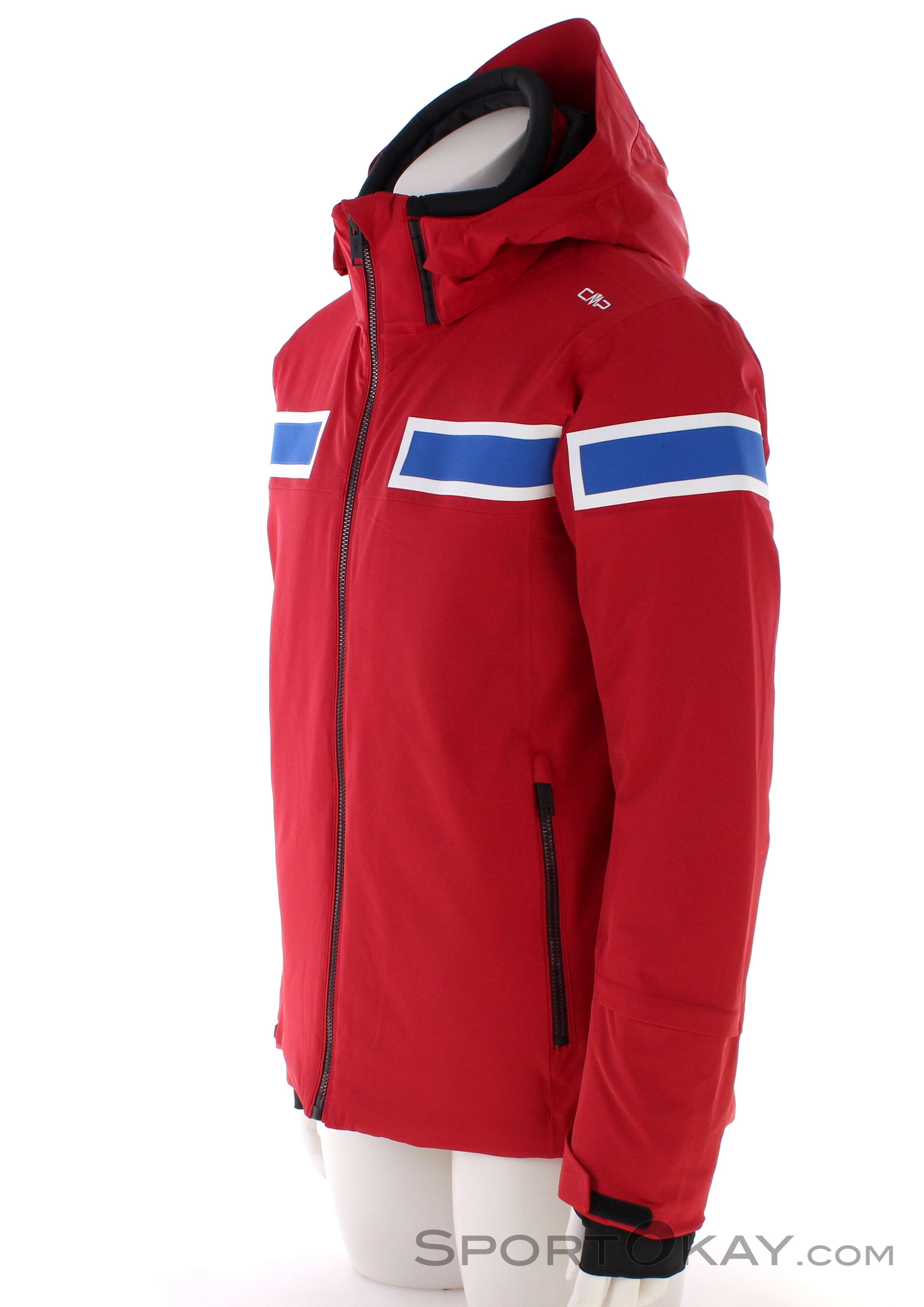 CMP, Ski jacket zip hood, ski jacket, men, royal blue/white