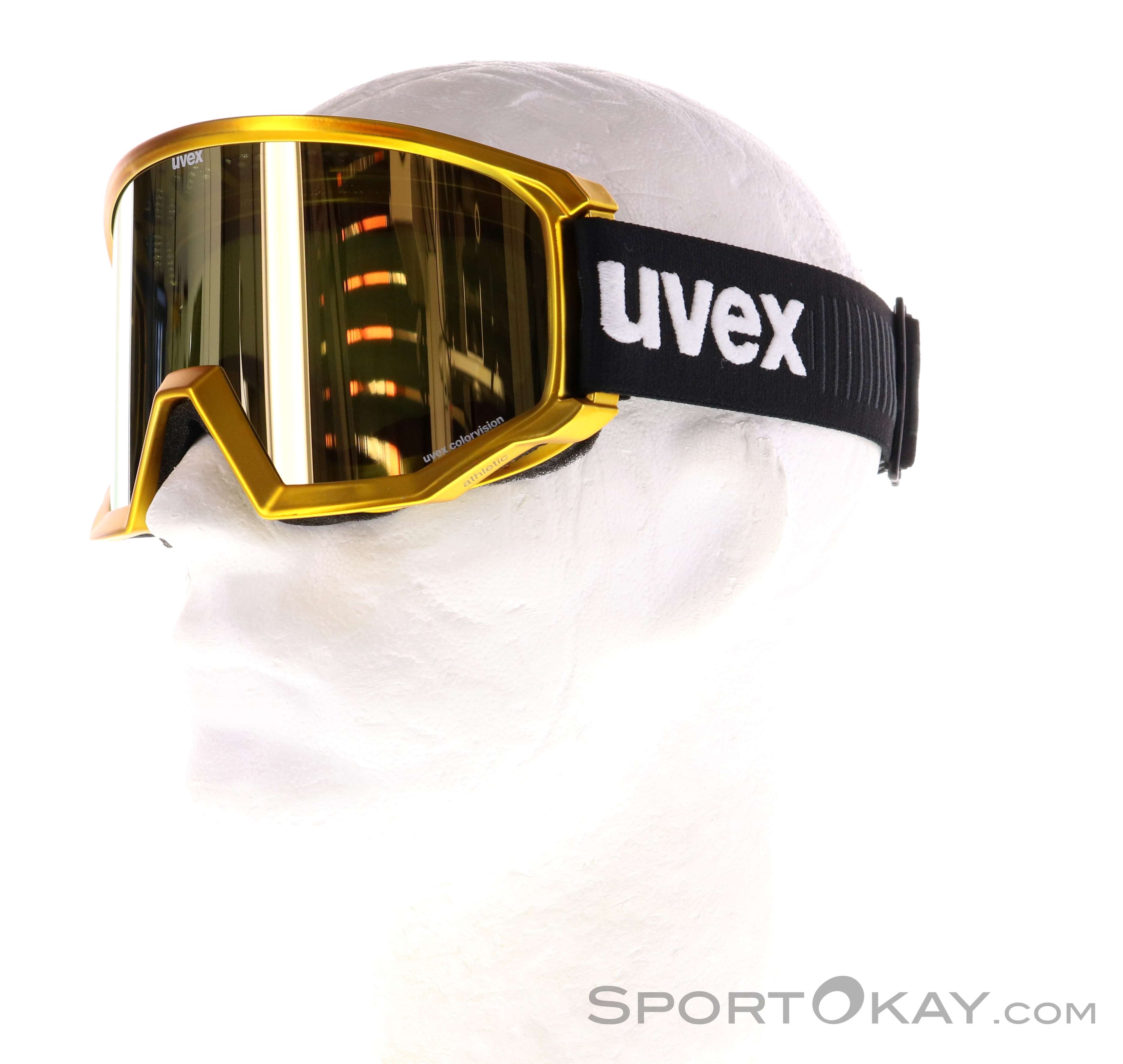 Acquista la Maschera Sci Uvex Athletic CV - Gold Cromo Matt su