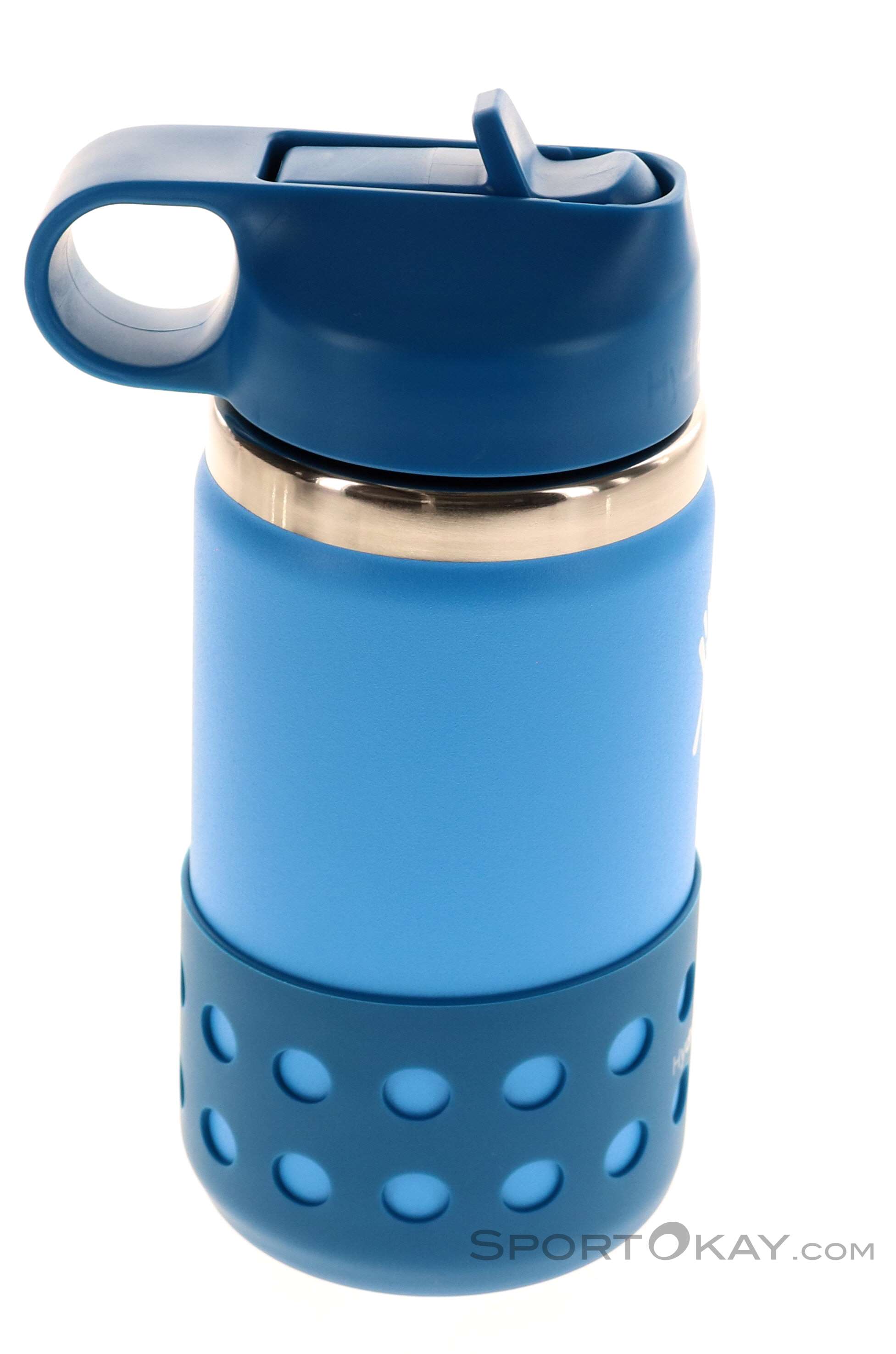 Hydro Flask Kids Wide Mouth Straw Lid & Boot Water Bottle 355ml Green