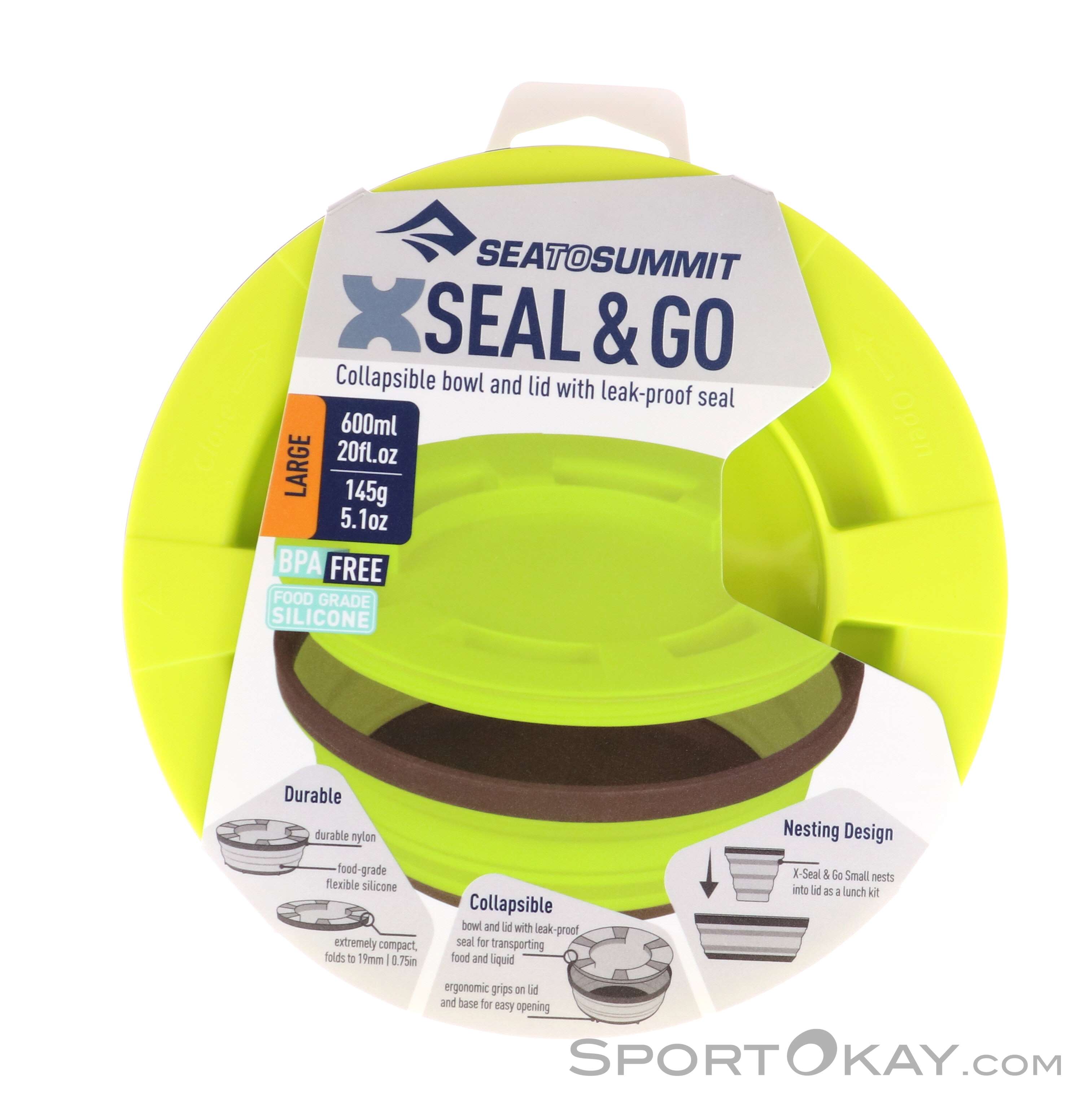 Sea to Summit X-Seal Go Pliable récipient Bol de Camping avec Couvercle  hermétique