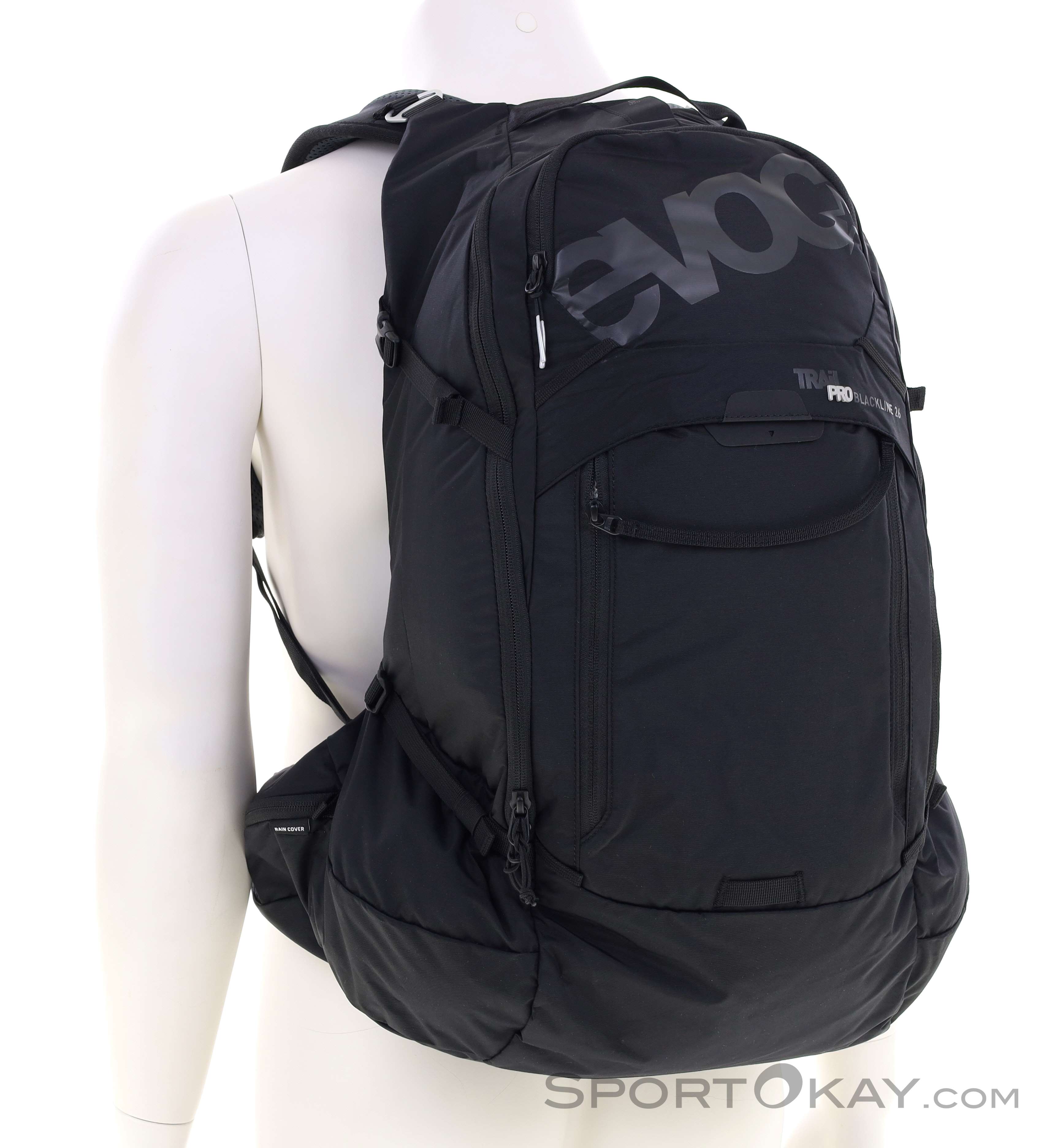 Sac à Dos EVOC TRAIL PRO BLACKLINE 26 L – Protection Dorsale Niveau 2, Léger, Housse Pluie, Poche Eau 3L Incluse