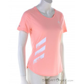 adidas Women's Run It 3-Stripes Fast Tee Shirt - haze coral GC6889