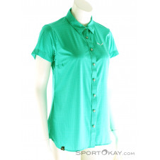 Salewa Puez Minicheck Dryton SS Damen Outdoorhemd-Grün-38