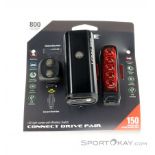 Lezyne Connect Drive 800XL/Strip Connect Set Fahrradbeleucht-Schwarz-One Size