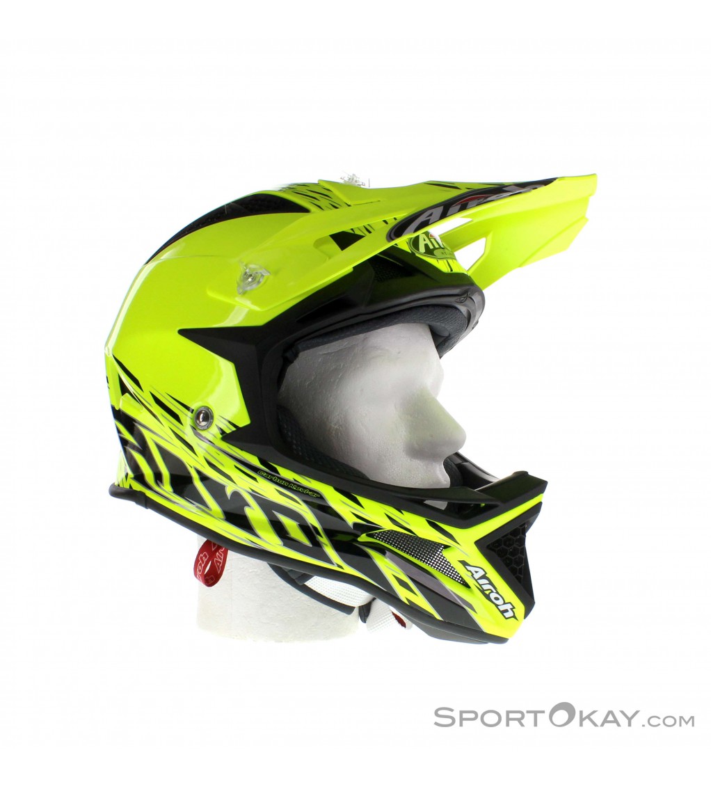 Airoh Fighters Trace Yellow Gloss Casco Downhill - Downhill \u0026 Freeride -  Caschi - Bike - Tutti