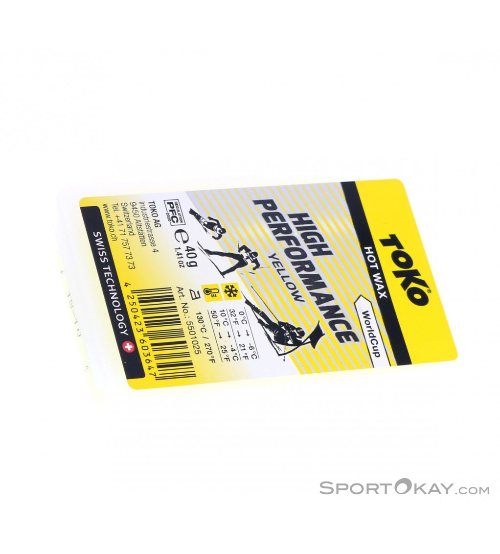 Toko Performance Yellow Wax 40g wet Hot race wax 0C to -6C