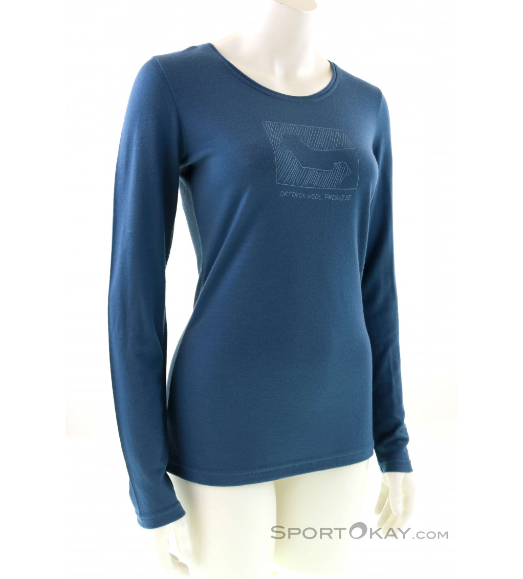Ortovox Fleece 185 Merino Contrast Ls Womens Functionalshirt Shirts T Shirts Outdoor Clothing Outdoor All