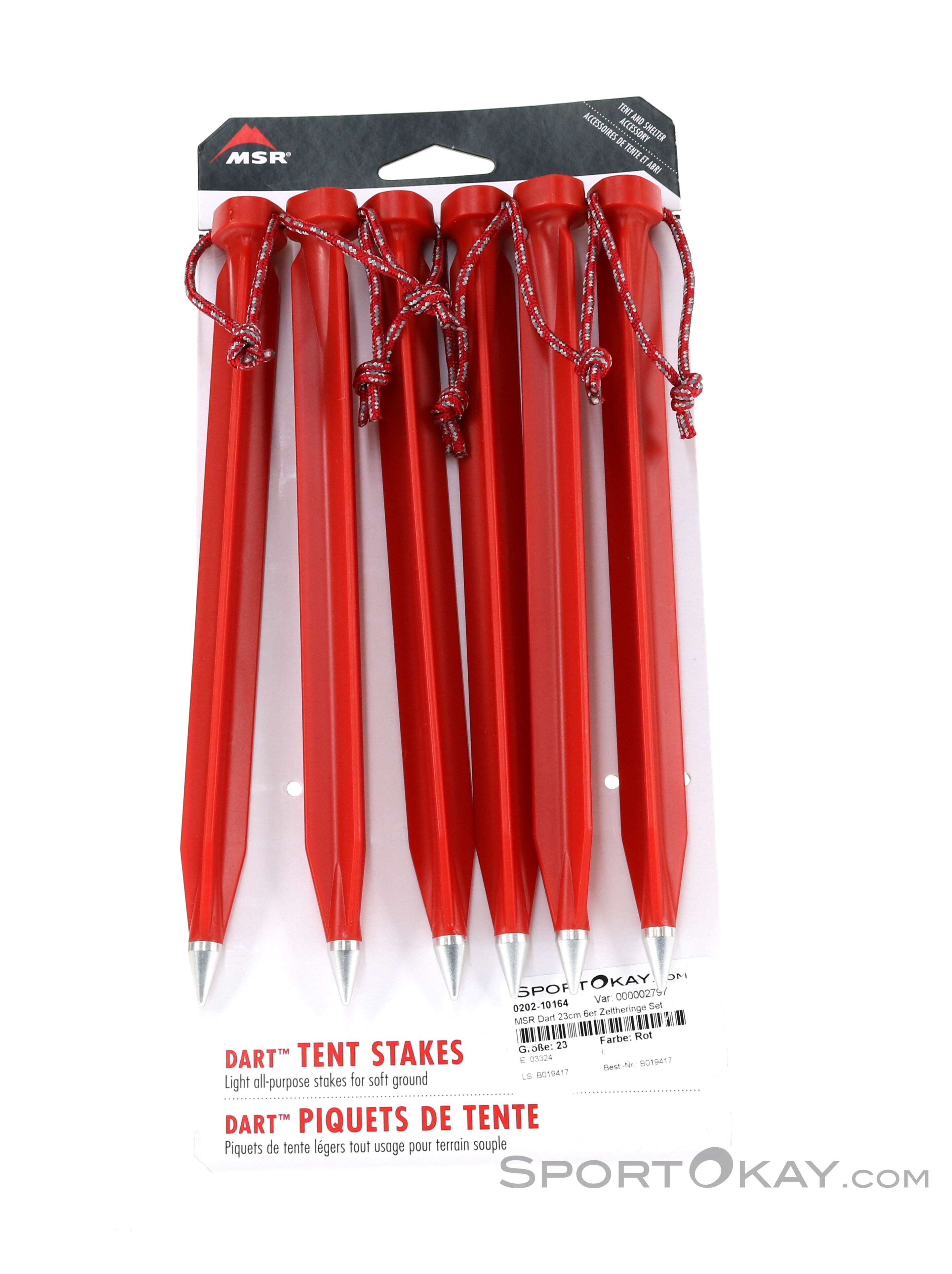 MSR Dart 23cm 6 Pack Tent Pegs Set 
